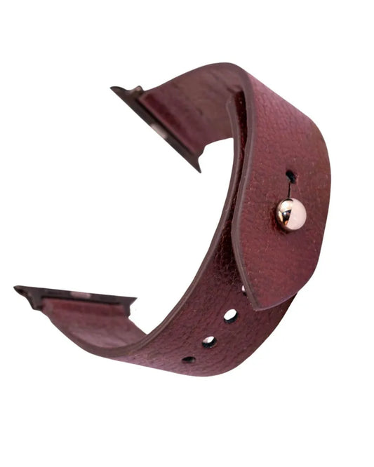 Burgundy Apple Watch Strap - Pure Leather Strap