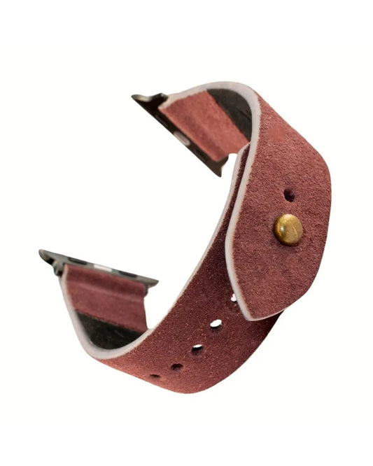 Burgundy Apple Watch Strap - Suede Leather Strap
