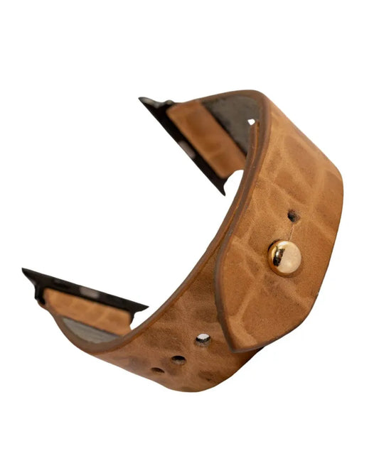 Veg-Tan Croc Leather Apple Watch Strap - Pure Leather Strap