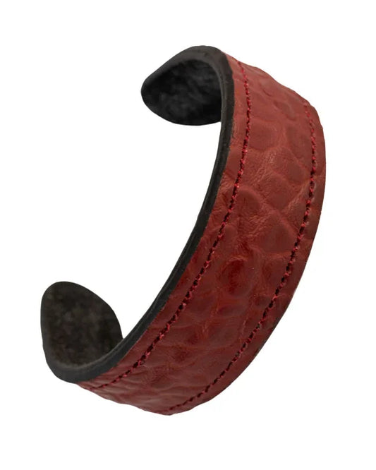 The Grit - Mahogany Textured - Kara Style Leather Bracelet / Leather Cuff