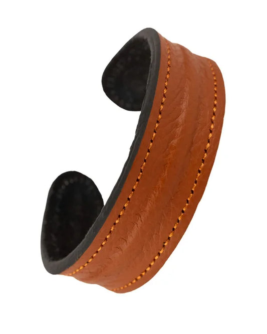 The Grit - Tan Orange - Kara Style Leather Bracelet / Leather Cuff