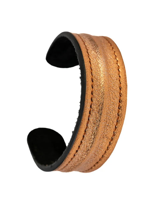 The Grit - Shimmer Bronze Ladies Leather Cuff Bracelet