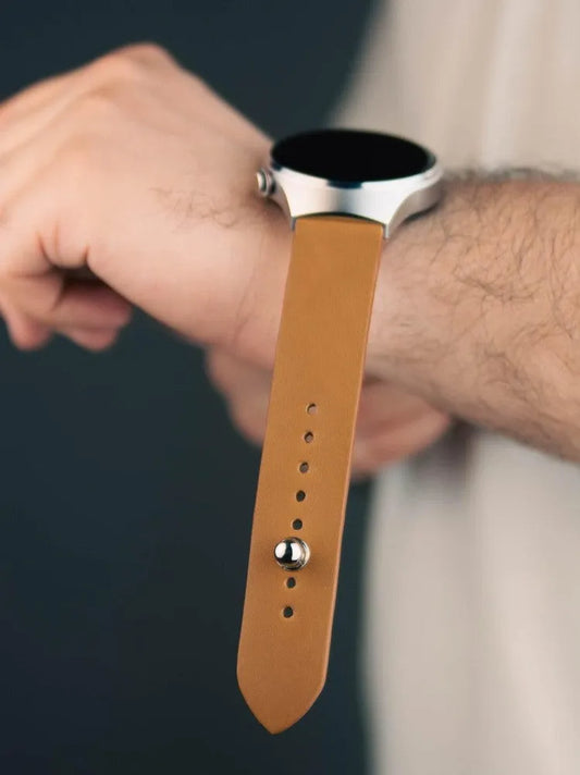 Bronze Leather Watch Strap - Quick Release Pins - The Hermoso