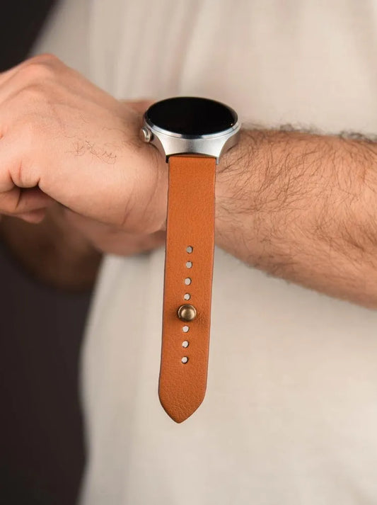Burnt Orange Leather Watch Strap - Quick Release Pins -The Hermoso