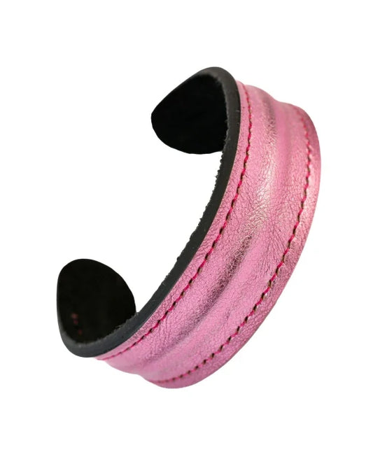 The Grit - Shimmer Pink Ladies Leather Cuff Bracelet