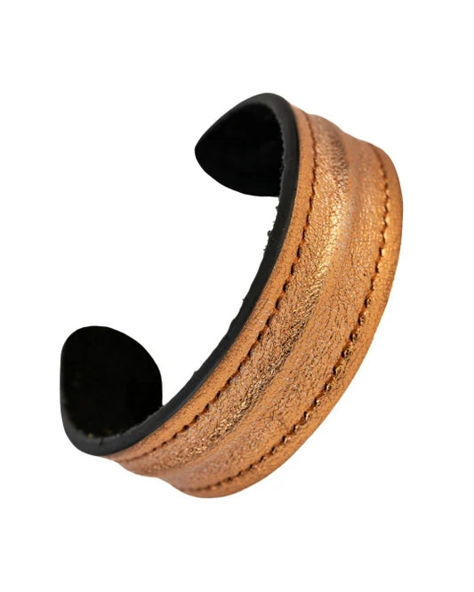 The Grit - Shimmer Bronze Ladies Leather Cuff Bracelet
