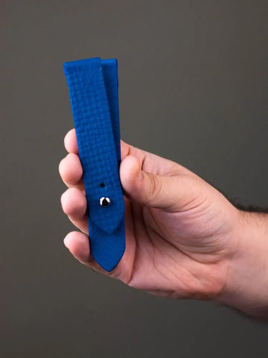 Cobalt Blue Leather Watch Strap - Quick Release Pins - The Hermoso