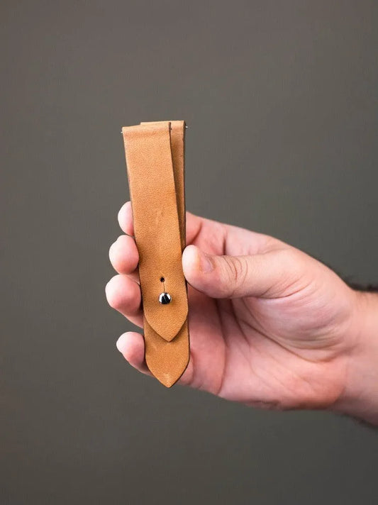 Ocher Leather Watch Strap - Quick Release Pins - The Hermoso