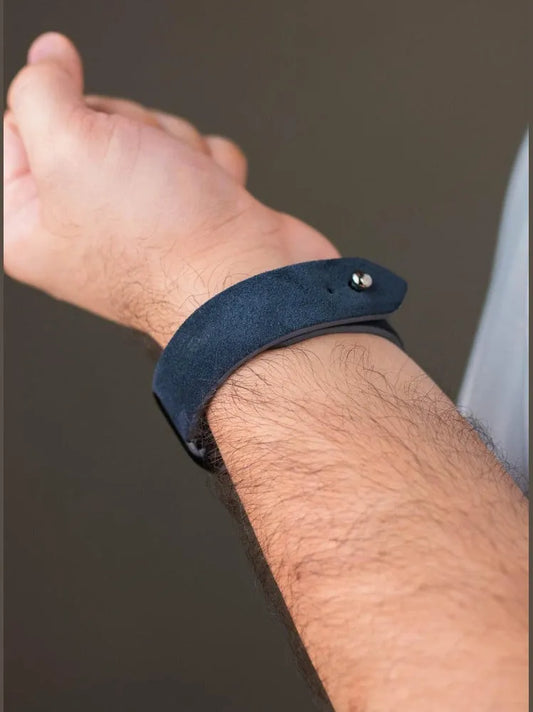 Denim Blue Suede Leather Watch Strap - Quick Release Pins - The Hermoso