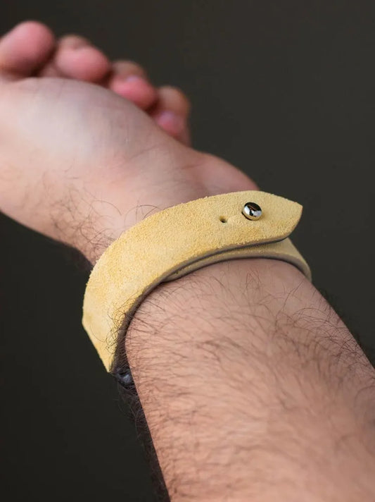 Lemon Yellow Suede Leather Watch Strap - Quick Release Pins - The Hermoso