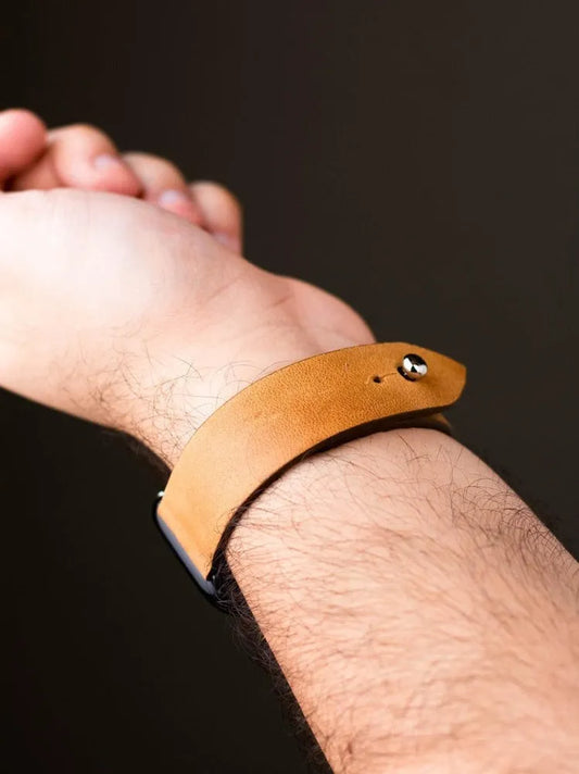 Ocher Leather Watch Strap - Quick Release Pins - The Hermoso
