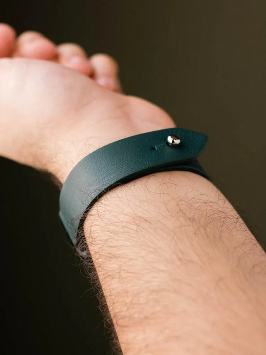 Emerald Green Leather Watch Strap - Quick Release Pins - The Hermoso