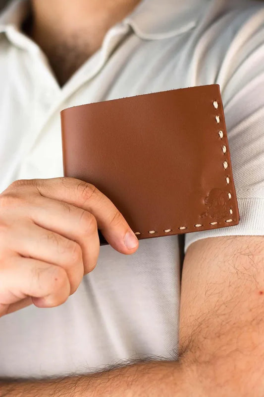 The Elegancia - Tan Brown Leather Bi-Fold Wallet