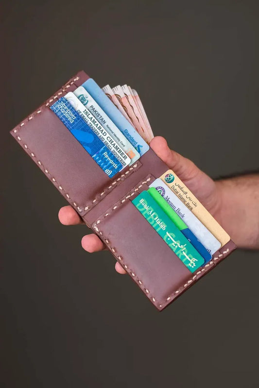 The Elegancia - Brown Leather Bi-Fold Wallet