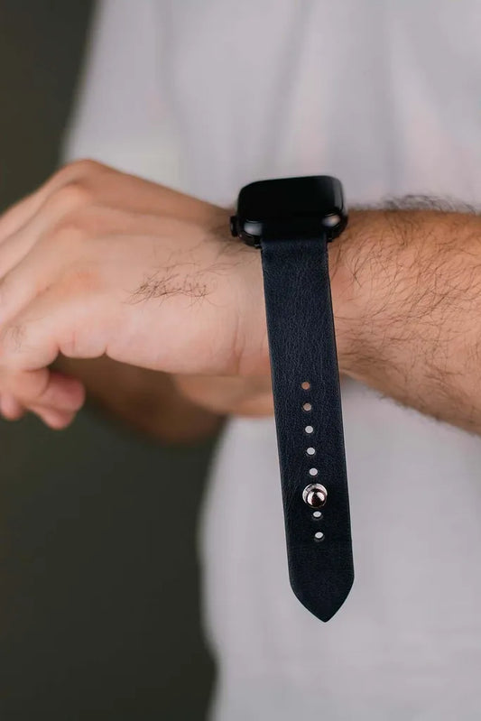 Black Apple Watch Strap - Pure Leather Strap