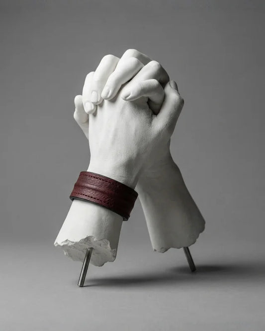 The Grit - Burgundy - Kara Style Leather Bracelet / Leather Cuff