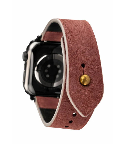 Burgundy Apple Watch Strap - Suede Leather Strap