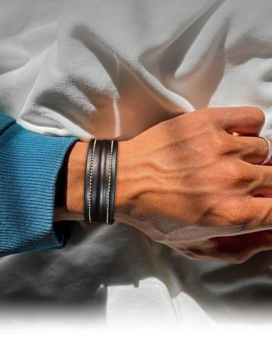 The Grit - Coco Brown - Kara Style Leather Bracelet / Leather Cuff