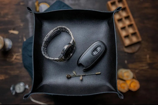 The Chouette - Black Leather Trinket Tray