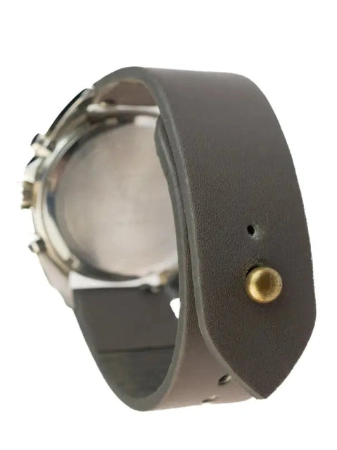 Charcoal Gray Leather Watch Strap - Quick Release Pins - The Hermoso