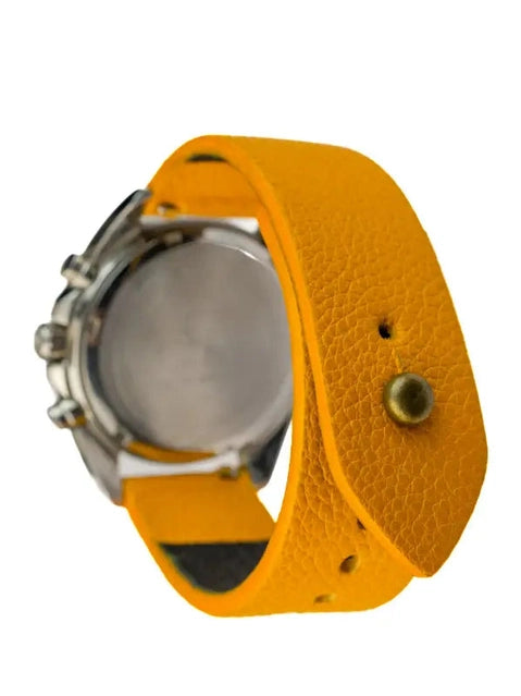 Mid Yellow Leather Watch Strap - Quick Release Pins - The Hermoso