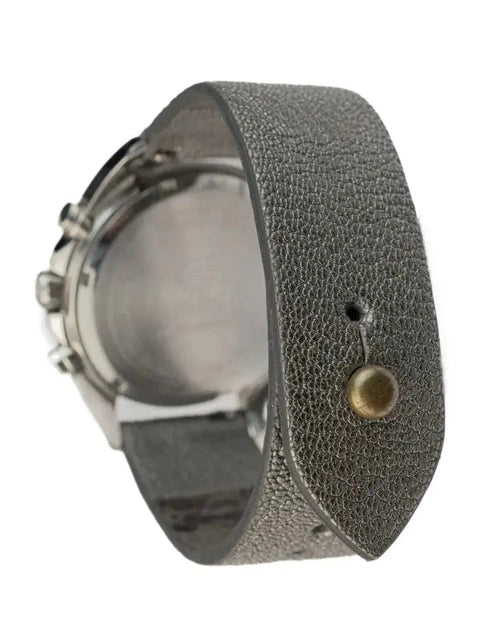 Steel Gray Leather Watch Strap - Quick Release Pins - The Hermoso