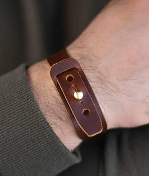 Blaire - Dark Brown Leather Bracelet (Unisex)