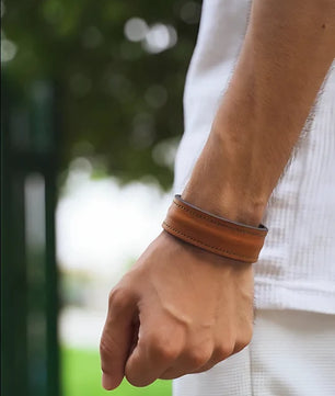 The Grit - Tan Brown - Kara Style Leather Bracelet / Leather Cuff