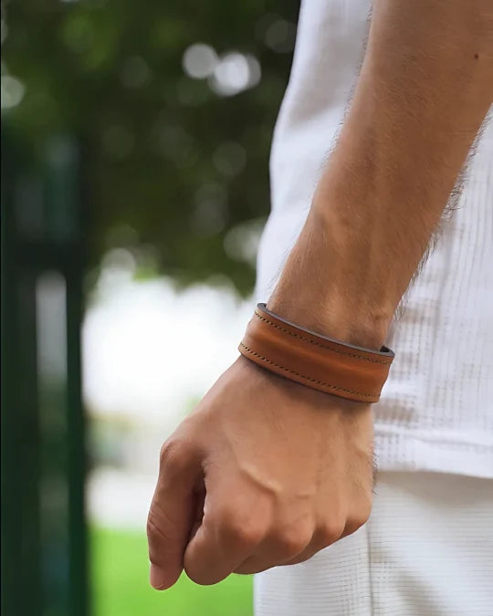 The Grit - Tan Brown - Kara Style Leather Bracelet / Leather Cuff