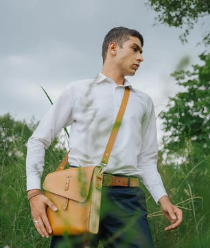 Epitome - Veg Tan Leather Satchel Bag (Unisex)