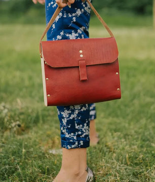 Voguish - Veg Tan Leather Handbag for Ladies