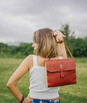 Voguish - Veg Tan Leather Handbag for Ladies