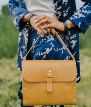 Voguish - Veg Tan Leather Handbag for Ladies