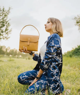 Voguish - Veg Tan Leather Handbag for Ladies