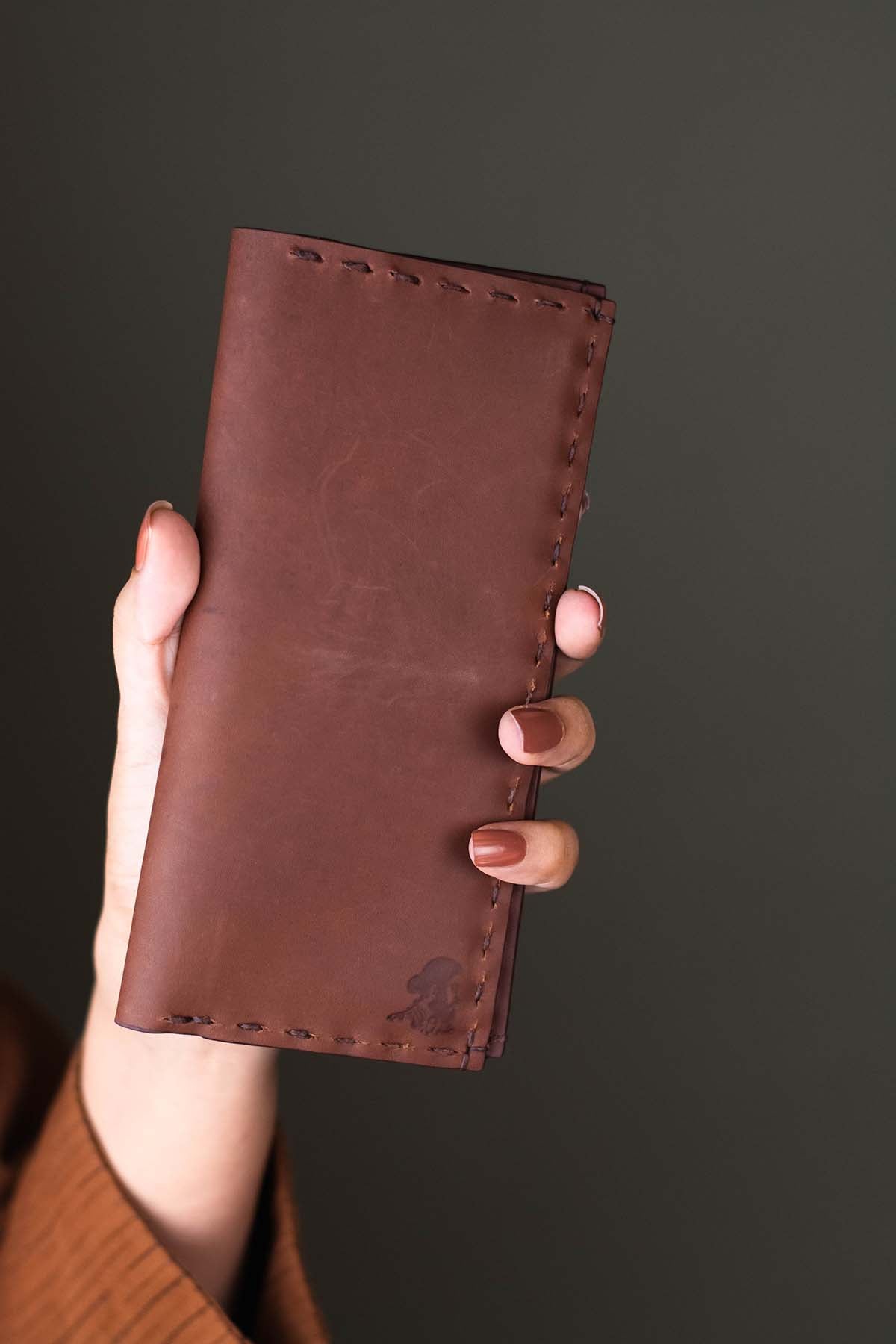 The Volonté – Brown Leather Long Wallet for women