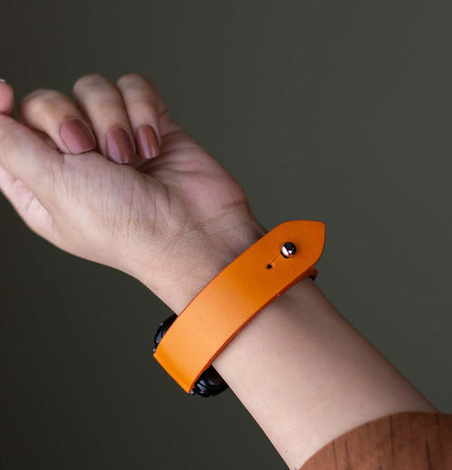 Orange Leather Apple Watch Strap for women