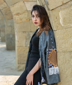 Gray | Handmade Premium Cardigan | Winter Wrap