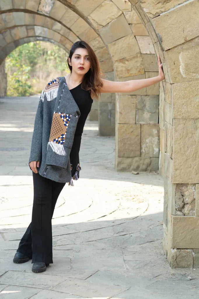 Gray | Handmade Premium Cardigan | Winter Wrap