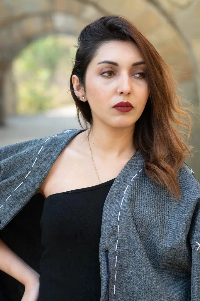 Gray | Handmade Premium Cardigan | Winter Wrap