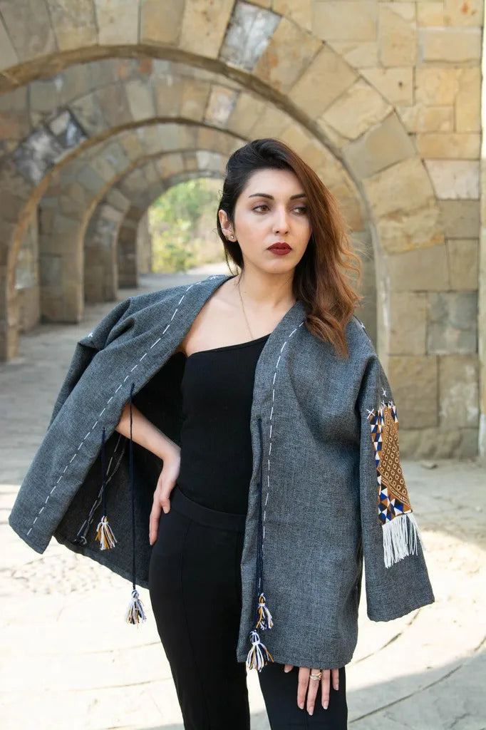 Gray | Handmade Premium Cardigan | Winter Wrap