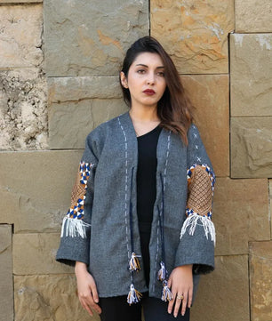 Gray | Handmade Premium Cardigan | Winter Wrap