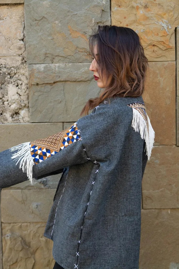 Gray | Handmade Premium Cardigan | Winter Wrap