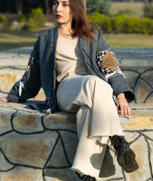 Gray | Handmade Premium Cardigan | Winter Wrap