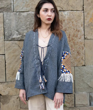 Gray | Handmade Premium Cardigan | Winter Wrap