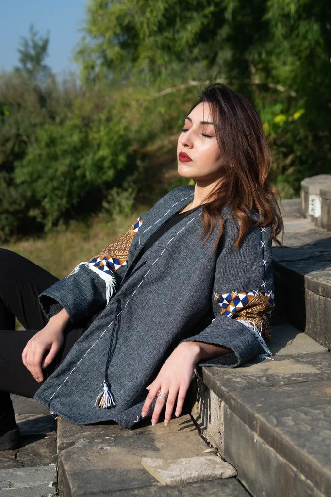 Gray | Handmade Premium Cardigan | Winter Wrap