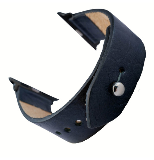 Space Blue Apple Watch Strap - Pure Leather Strap