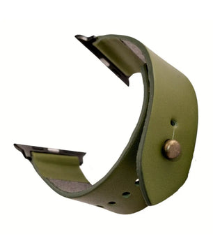 Olive Green Apple Watch Strap - Leather Strap