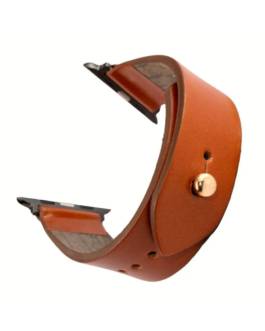 Tan Orange Apple Watch Strap - Pure Leather Strap