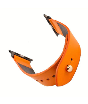 Orange Apple Watch Strap - Pure Leather Strap