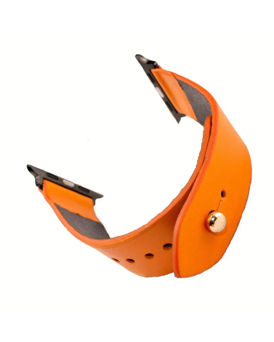 Orange Apple Watch Strap - Pure Leather Strap